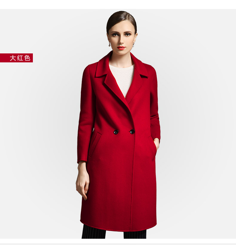 Áo khoác len hai mặt nữ dài phần 2018 thu đông Hàn Quốc phiên bản áo len không lông cashmere cashmere của Hepburn áo phao nữ hàng hiệu