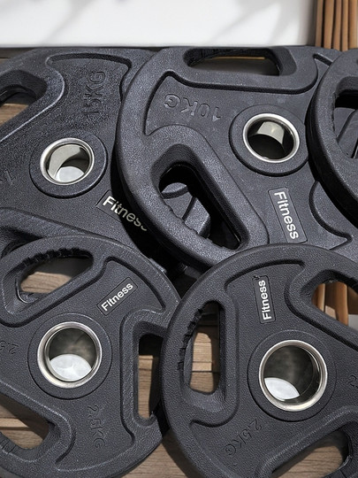 Men's Home Fitness Equipment: Thickened, Impact-Resistant, Large-Hole, Odorless, Black Hip Thrust 3-Hole Olympic Bar Pure Iron Grip Pads