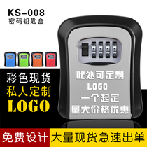 Decoration key storage box Password key box Wall-mounted all-steel anti-smashing ten thousand cats eye password lock storage box box