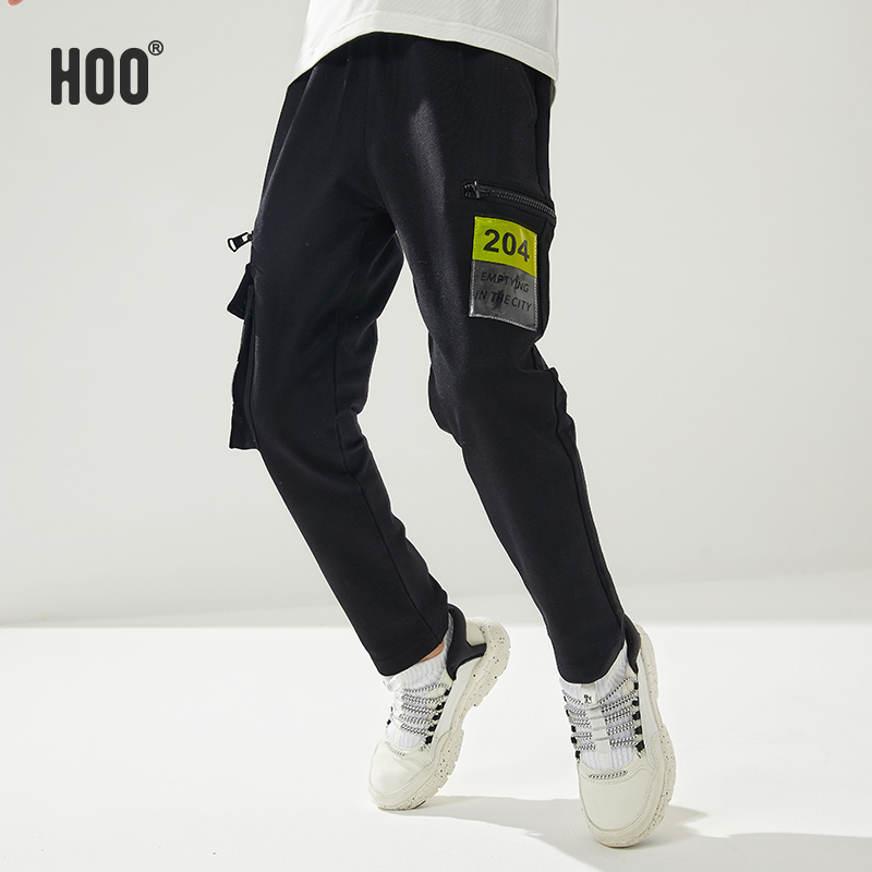 chàng trai Hoo thể thao giản dị quần mùa xuân thẳng và mùa thu 2019 mới workpants đa túi mất quần đan.