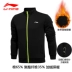 Li Ning cộng với áo len nhung nam áo thun cardigan dài tay mùa thu và mùa đông đích thực quần áo thể thao nam size lớn