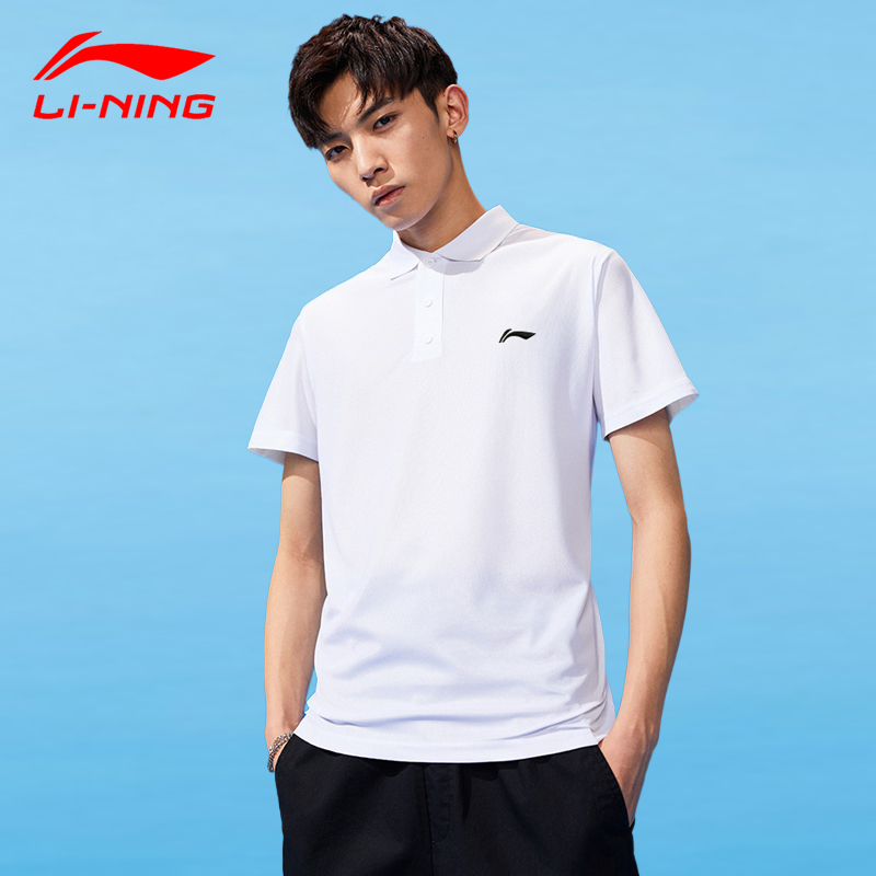 Li Ning Polo Shirt Short Sleeve T-Shirt Male Summer Thin Tide Pure Cotton Half Sleeve Blouse Loose Flap Tracksuit Clothing