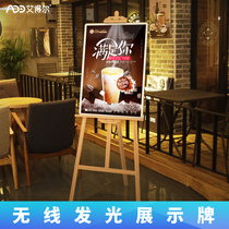 Floor-to-ceiling vertical display billboard at the door of the store LED rechargeable restaurant movable luminous light box