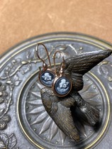 Italy m c sterling silver gold-plated ceramic cameo angel 560 deposit 280