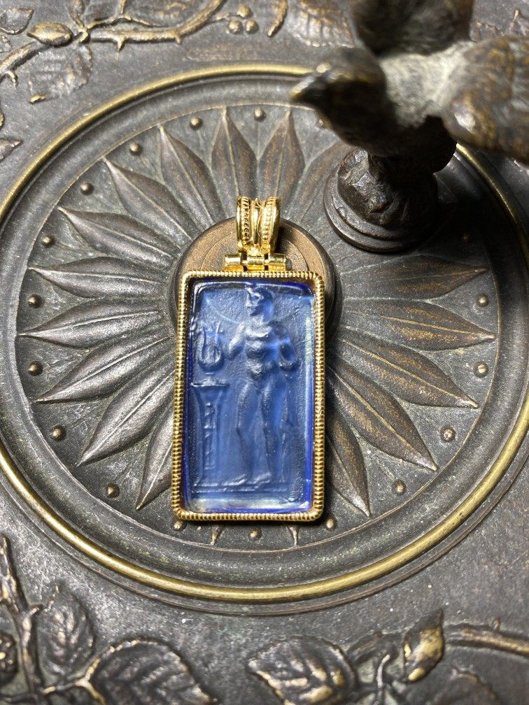 Italy m c sterling silver gilded glazed cameo pendant 825 deposit 412 5