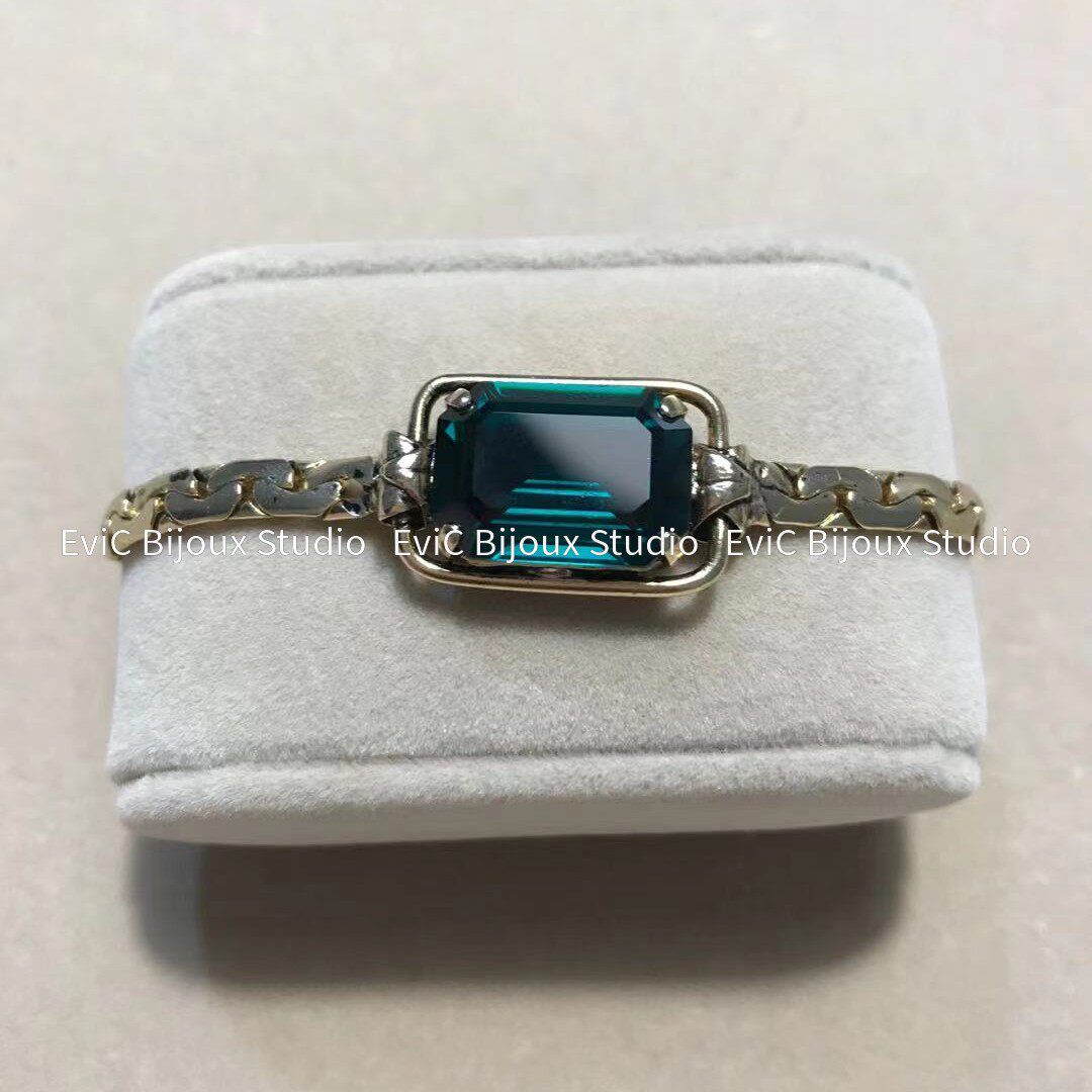 Big designer 24k gold plated square sugar series high - order crystal bracelet 956 deposit 600 download is not replaced