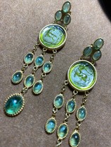 Italy m c sterling silver gold-plated cameo tassel earrings 1580 deposit 790