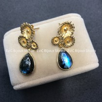 Artist Jewelry Anna Sunflower Labradorite Stud Earrings 628 Deposit 314 Non-refundable and non-exchangeable