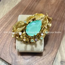 Big-name designer 24k gold-plated Bihu series leaf crystal bracelet 1680 deposit 1100