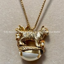 Big-name designer animal series 24k gold-plated tiger necklace 1280 deposit 1000