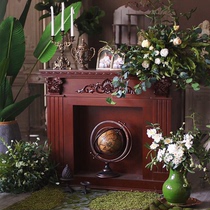 Yangfang solid wood fireplace American European style retro decoration cabinet shop display B & B shooting props wedding decoration fake