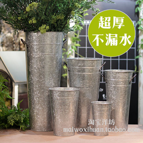 The Yangfang Woke Flowers Bucket Flower Shop Thickened to increase the Deepwater Garage Alphabet Sheet Iron vase Wedding Wedding Display Props