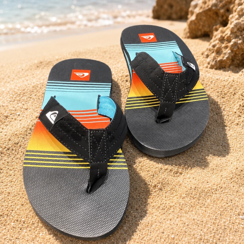 Quiksilver2026 New Model Launches Men's Trendy Fashion Beach Flip-Flops Outdoor Wear-Resistant Sandals