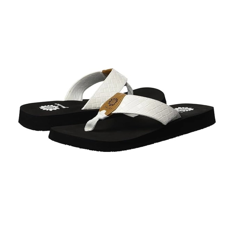 Limited Edition Women's [Size 37] 2026 Yellow Box Fabric Strap High-Elastic Flip-Flops