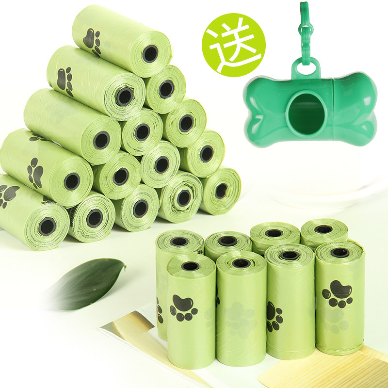 ten poo bag Pet dog garbage bag portable degradable out of small turner litter kitsch kittens disposable ten toilet