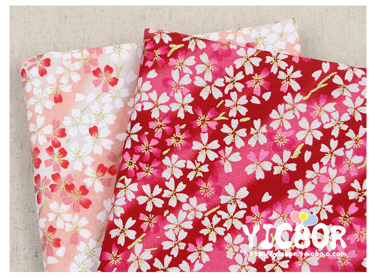 Phong cách Nhật Bản và gió hoa anh đào bronzing vải vàng túi đệm gối chất liệu handmade DIY cotton vải 2 vải thô cotton