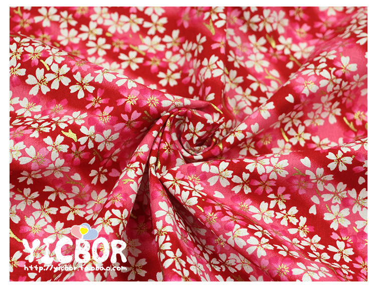 Phong cách Nhật Bản và gió hoa anh đào bronzing vải vàng túi đệm gối chất liệu handmade DIY cotton vải 2 vải thô cotton