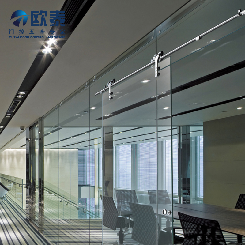 Barn door slide Kitchen sliding door Powder room Glass door Sliding door Slide rail Track hanging wheel Hardware accessories full set