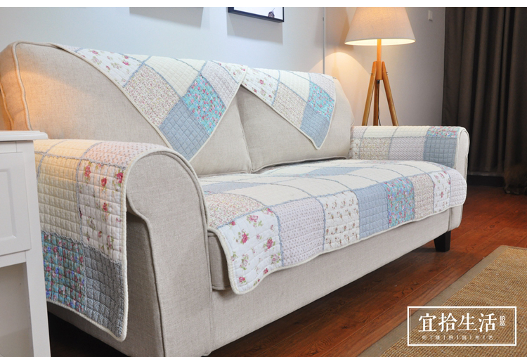 Mục vụ chăn bông vải chắp vá đơn giản hiện đại chống trượt bốn mùa sofa bông đệm đệm sofa - Ghế đệm / đệm Sofa ghế đệm