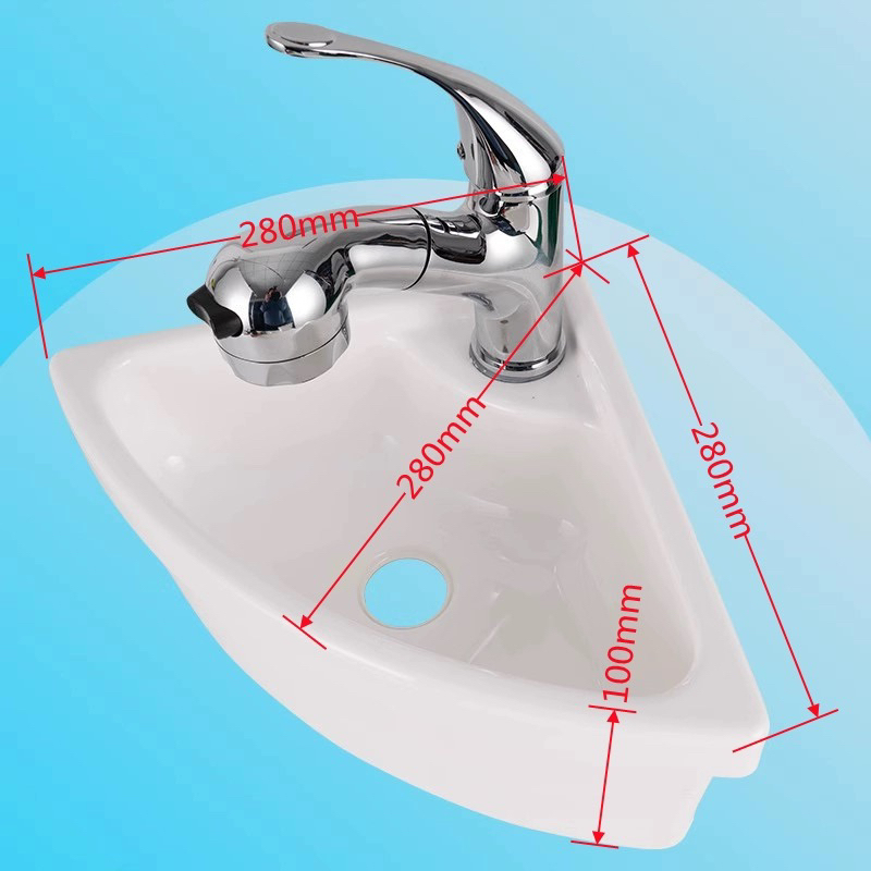Mini Bathroom Triangle Cabinet Combination Washbasin Balcony Wall-Mounted Washbasin Small Apartment Bracket Wall Corner Basin Mini Bathroom Triangle Cabinet Combination Washbasin Balcony Wall-Mounted Washbasin Small Apartment Bracket Wall Corner Basin