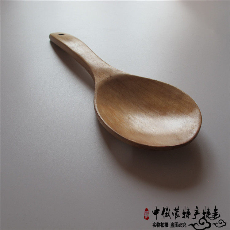 Wooden Rice Spoon Wood Spoon Mongolian Woody Rice Ladle No Lacquer Rice Spade does not stick to a special beating spoon in the pan