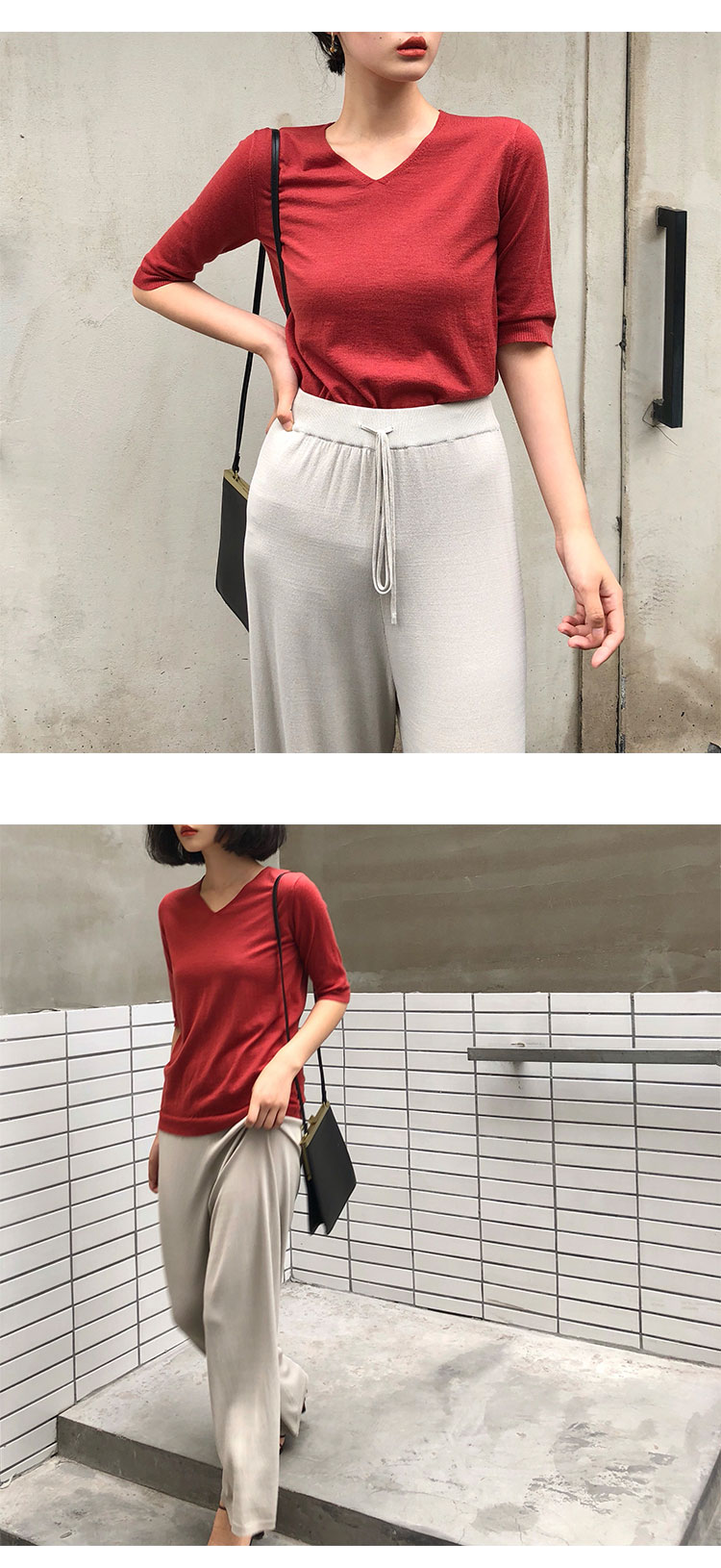 ADA MISS lỏng mỏng v-cổ áo thun top 2018 mùa hè kem chống nắng mới chic len mỏng áo len áo len dáng dài