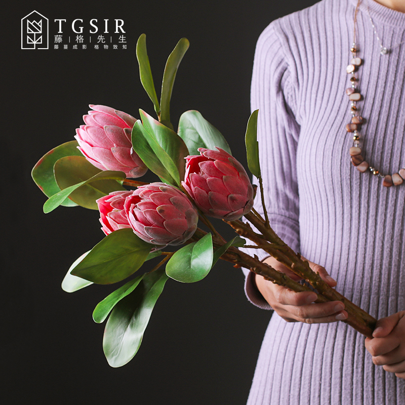 Eurostyle emulation flower monarch flowers living room TV cabinet table vase swing piece flower arrangement home decoration fake flower princess flower