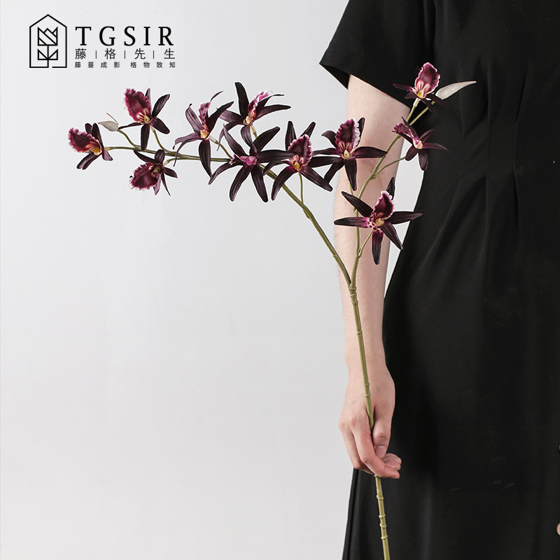 Simulation flower Australian dendrobium orchid living room vase single flower arrangement fake flower decoration flower art landscaping photography props