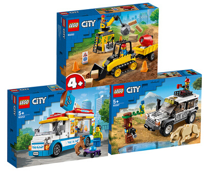 Lego City 60252 Bulldozer 60253 Ice Cream Truck 60267 Hunting Off-Road Vehicle Intelligence Building Set Lego City 60252 Bulldozer 60253 Ice Cream Truck 60267 Hunting Off-Road Vehicle Intelligence Building Set