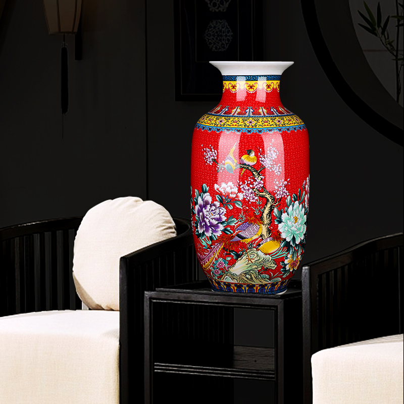 Jingdezhen ceramics Jane European - style large vases, flower arranging the modern Chinese style living room decorations TV ark, furnishing articles