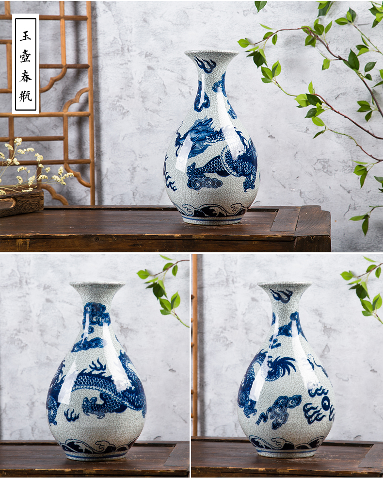 Jingdezhen ceramics, antique Ming and the qing dynasty up crack vases furnishing articles flower arrangement home wine ark, adornment furnishing articles