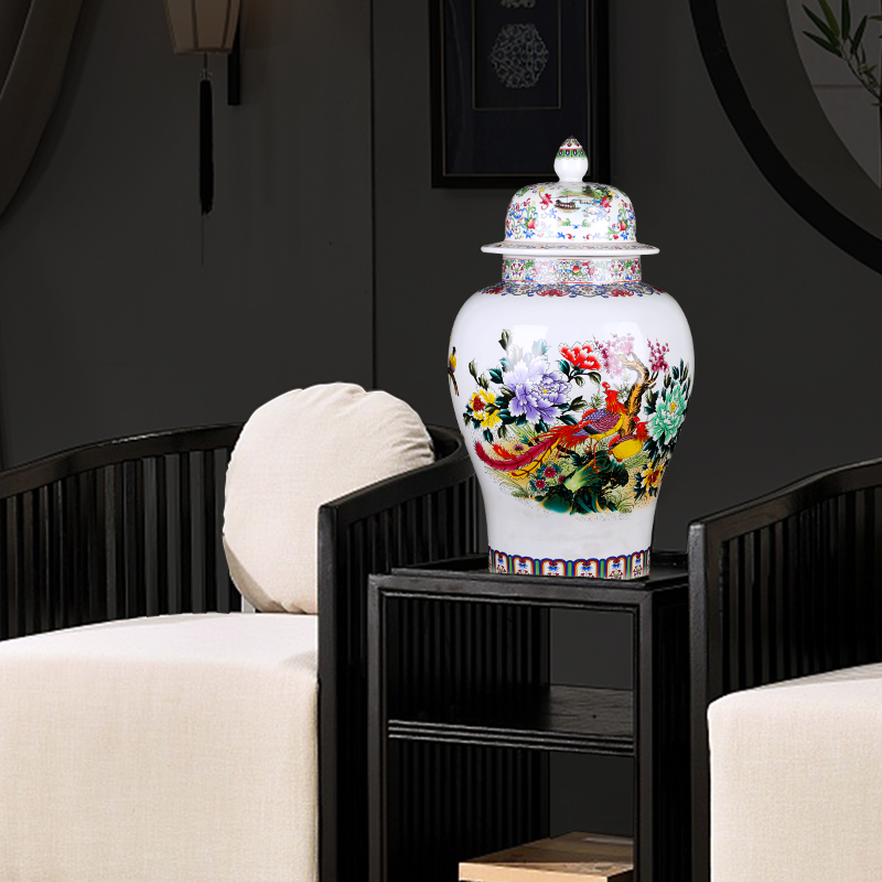 Jingdezhen ceramics high - capacity storage tank archaize general pot home living room TV cabinet decoration as furnishing articles
