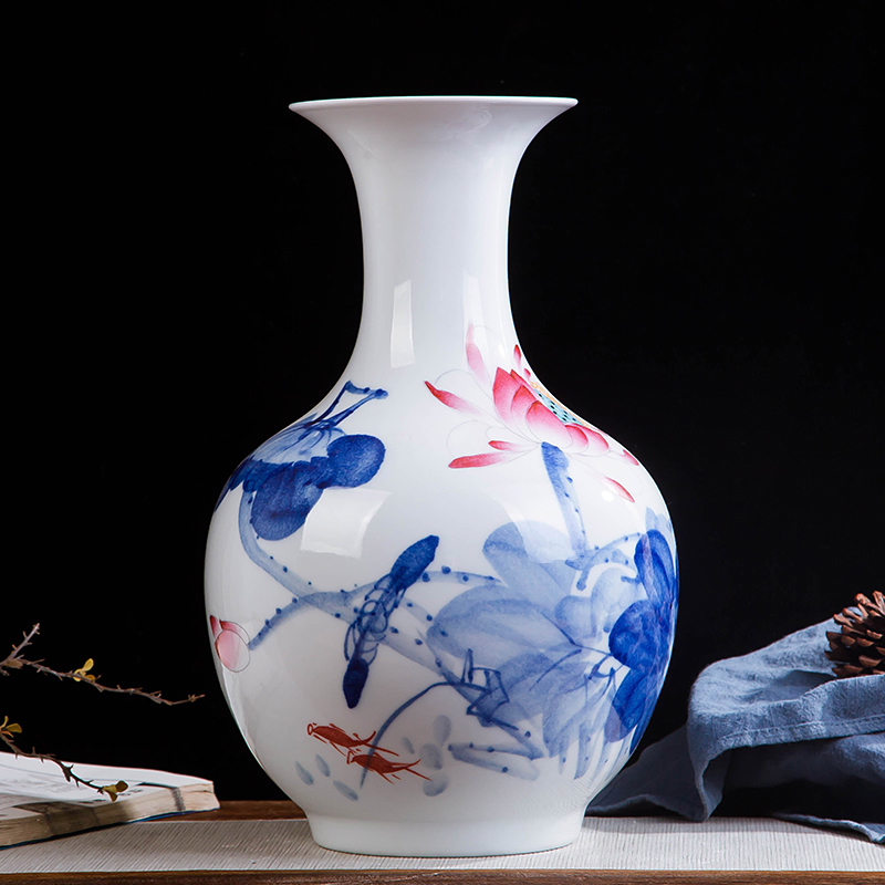 Jingdezhen ceramics hand - made color bucket vase wine porch home decoration sitting room TV ark, furnishing articles