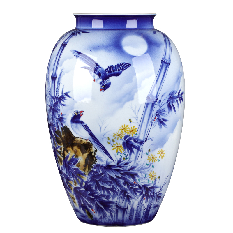 The Master of jingdezhen chinaware big vase hand - made bamboo report peaceful place gifts club villa hotel