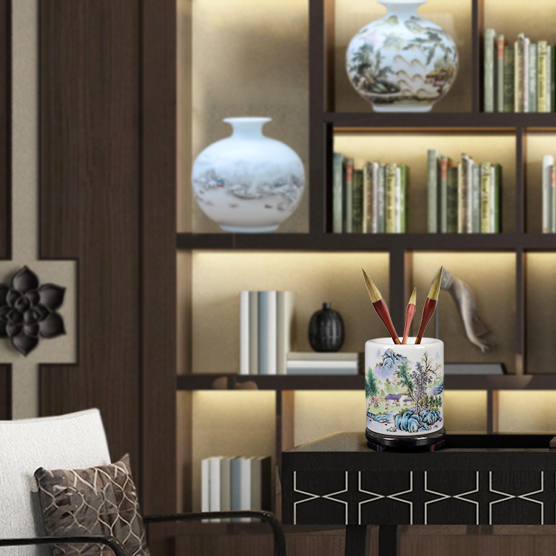Archaize of jingdezhen ceramics powder wariety pen container creative study adornment fashion office furnishing articles the teacher 's day gifts