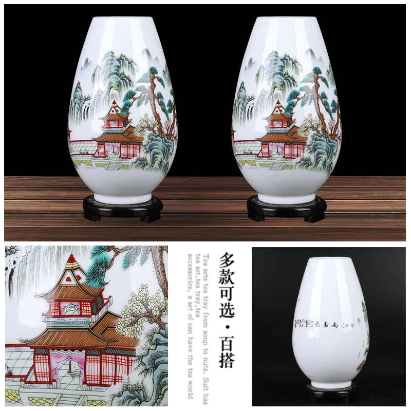 Jingdezhen ceramic vase furnishing articles sitting room lucky bamboo flower, dried flower crafts home decoration flower implement