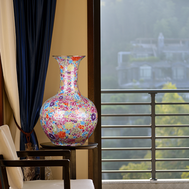 Porcelain of jingdezhen ceramic famille rose flower vase sitting room porch flower arranging decorations study of Chinese style household furnishing articles