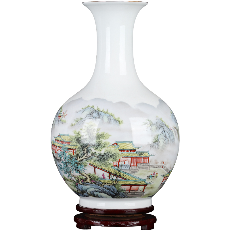 Jingdezhen ceramic peony vases, flower arranging machine sitting room office decorations furnishing articles large porcelain restoring ancient ways