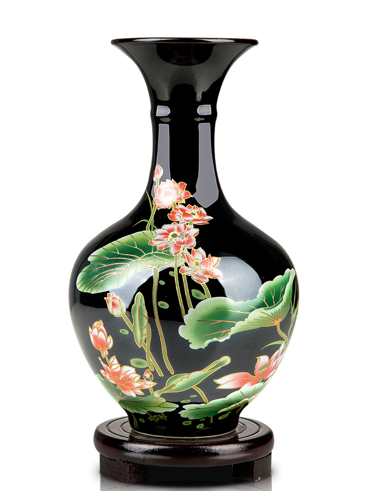 Jingdezhen porcelain vase decoration living room flower arrangement Modern Chinese home TV cabinet Dry flower decoration porcelain bottle