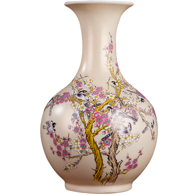 Jingdezhen ceramics powder enamel prosperity all the vases, I sitting room adornment handicraft furnishing articles of TV bar face