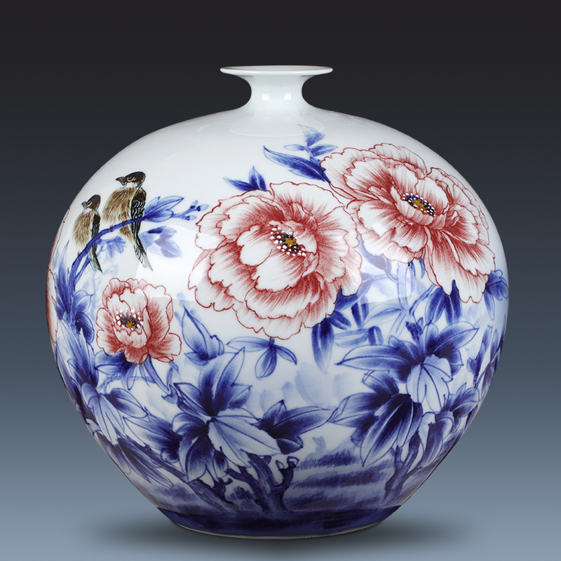 Jingdezhen ceramics new Chinese hand - made of blue and white porcelain vase furnishing articles home sitting room ark adornment handicraft