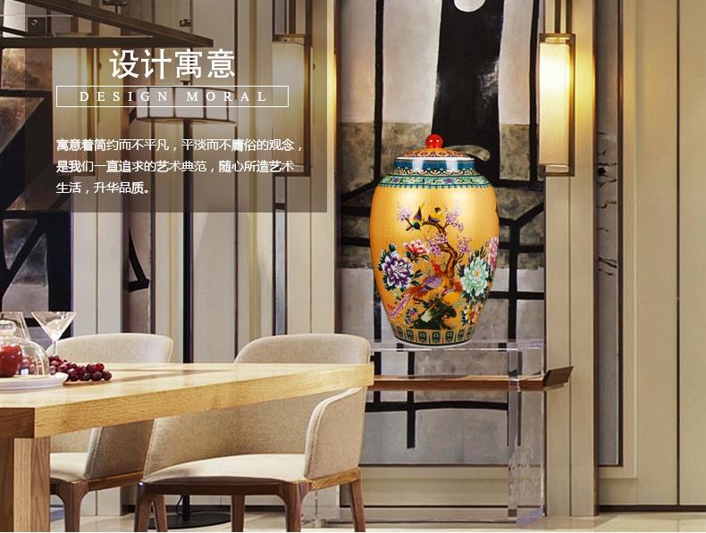 Jingdezhen ceramics handicraft big vase European household multi - functional storage tank barrel furnishing articles ornament