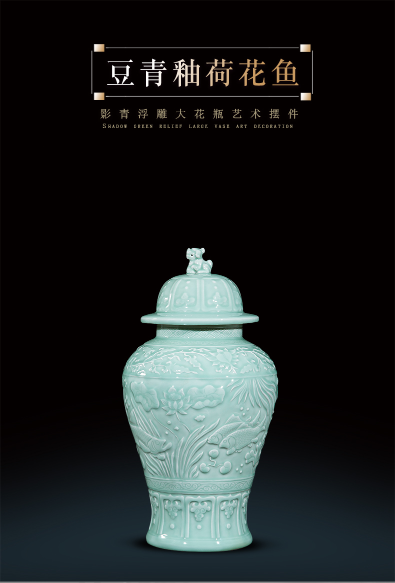 The jingdezhen ceramics by hand throwing carve shadow qdu vase porch hotel villa home decoration furnishing articles