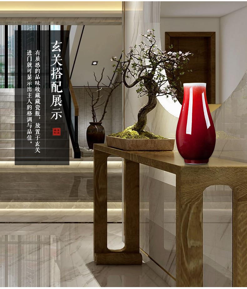 Jingdezhen ceramics of large vase furnishing articles furnishing articles flower arranging device youligong red wine sitting room adornment household