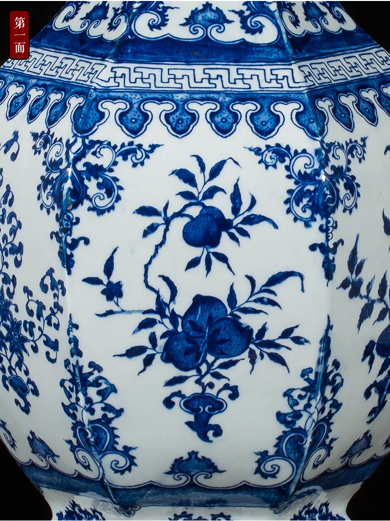 Jingdezhen ceramics vase antique blue - and - white large flower arranging new porch sitting room of Chinese style household act the role ofing is tasted furnishing articles