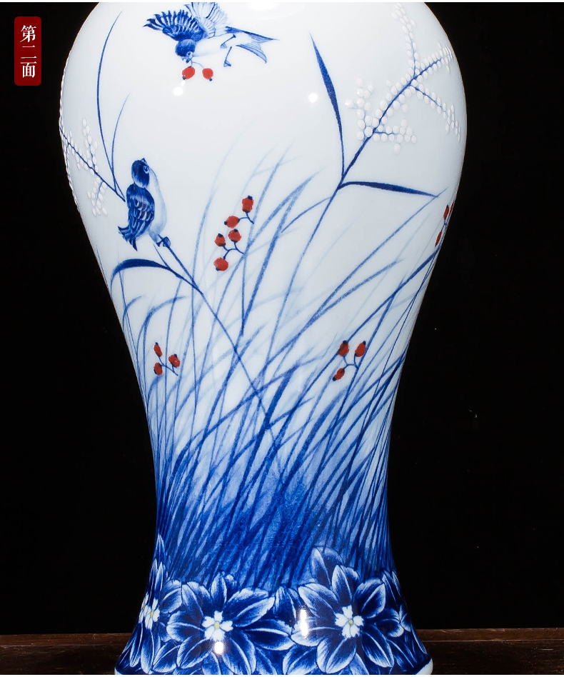 Jingdezhen ceramics hand - made household adornment blue and white porcelain vase wine porch sitting room TV ark, furnishing articles