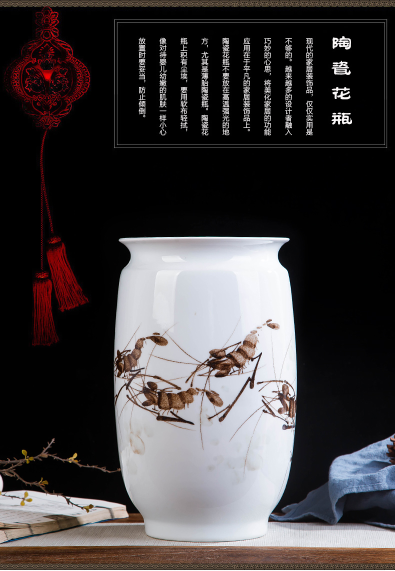 Jingdezhen ceramics hand - made shrimp boring vase wine porch home decoration sitting room TV ark, furnishing articles