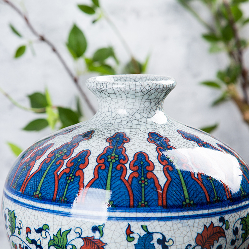Jingdezhen ceramics up crack antique vase colorful furnishing articles flower arranging home sitting room adornment handicraft