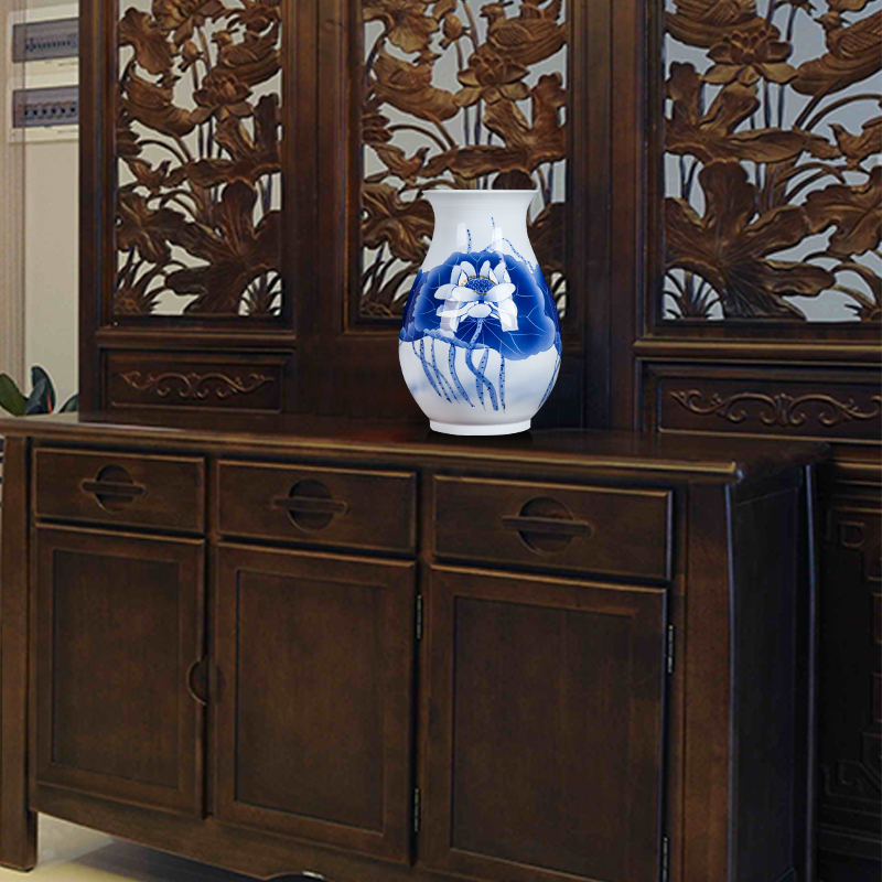 Jingdezhen blue and white ceramics hand - made vases, flower arranging, the sitting room porch ark adornment of Chinese style household furnishing articles