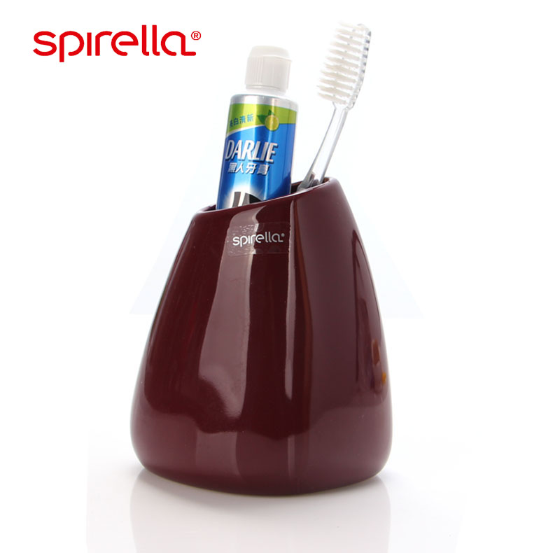 SPIRELLA/silk pury European - style originality shiny ceramic bathroom toothbrush rack suits for mouthwash toilet seat